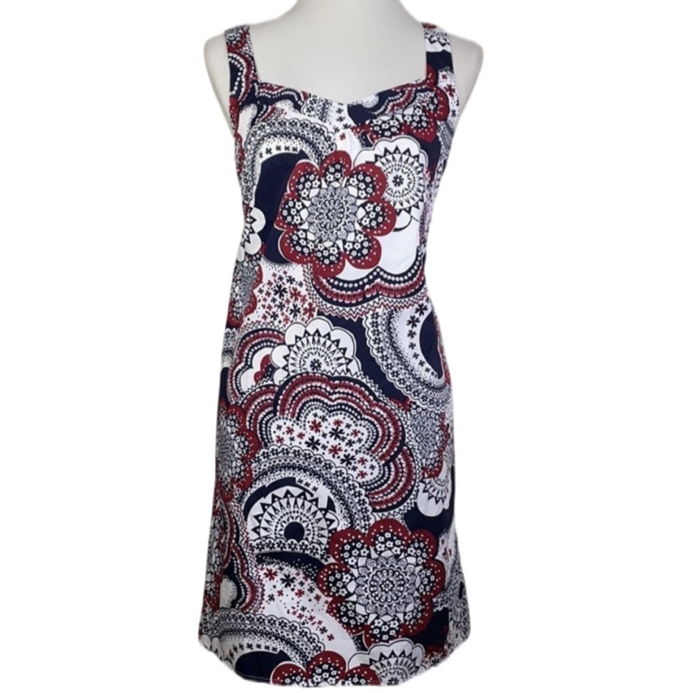 Ann Taylor LOFT Red White and Blue Brand New Paisley Floral Dress (Size: 4)